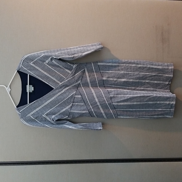 Anthropologie Maeve Wrapped Striped Column Dress Size Medium - Picture 2 of 15